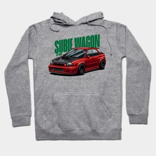 Subie Wagon (red) Hoodie